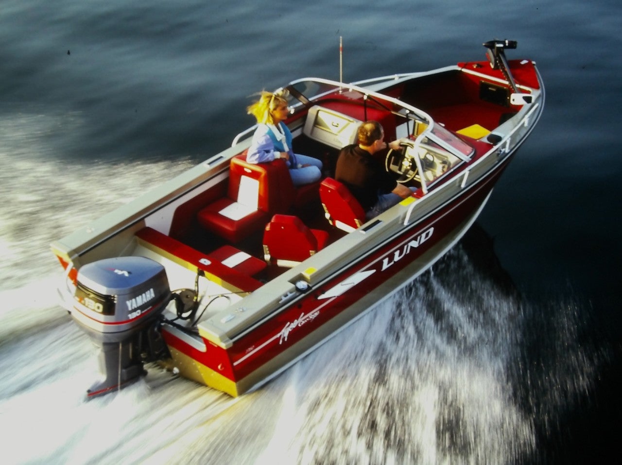 A Lund boat on the water