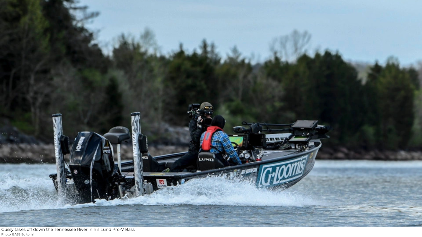 Jeff Gustafson riding in his Lund fishing boat