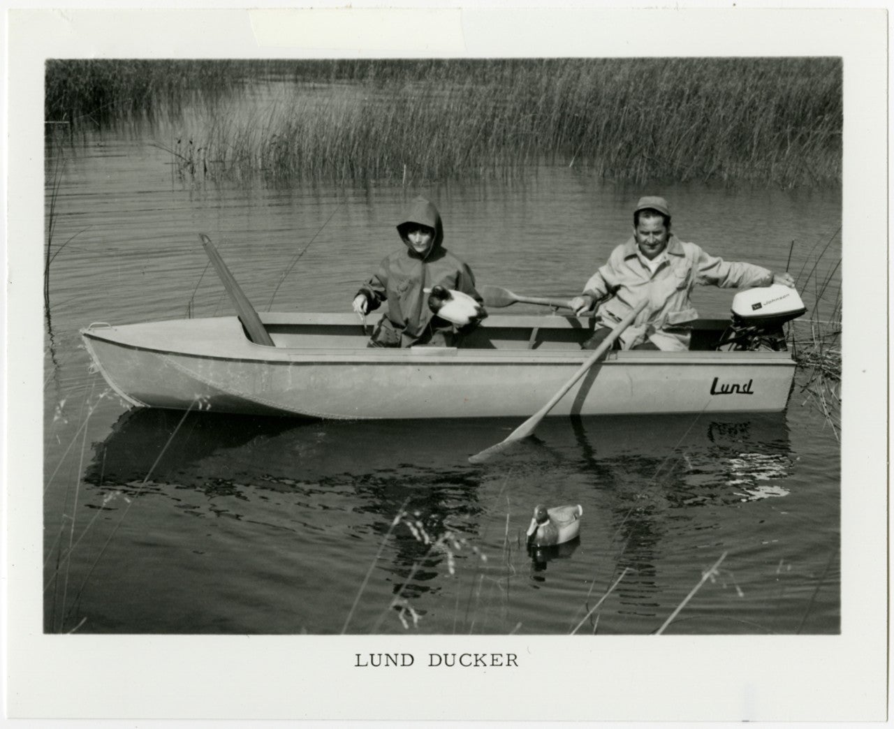 An old black and white newspaper clipping from the 60s of the Lund Ducker