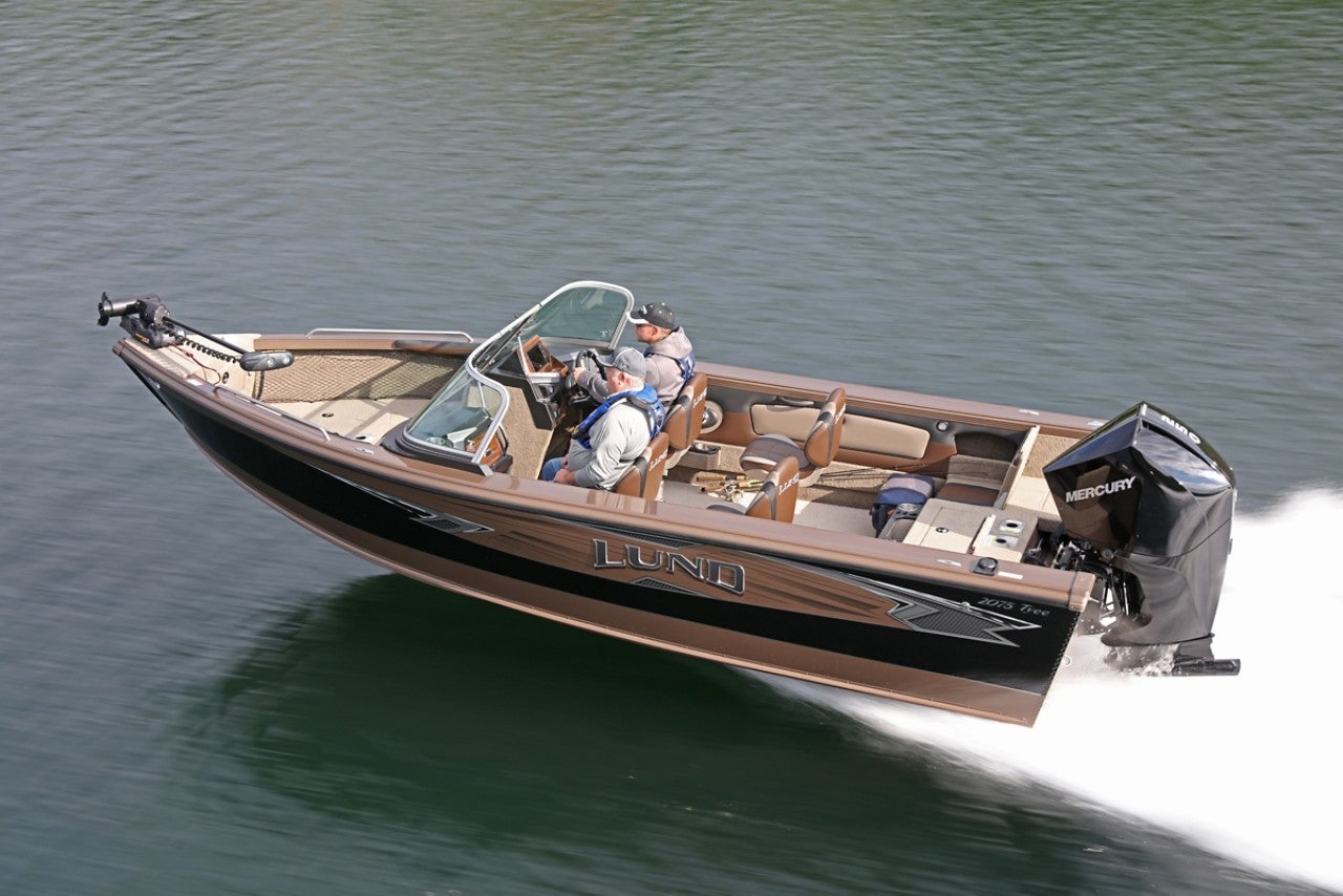 A Lund boat on the water